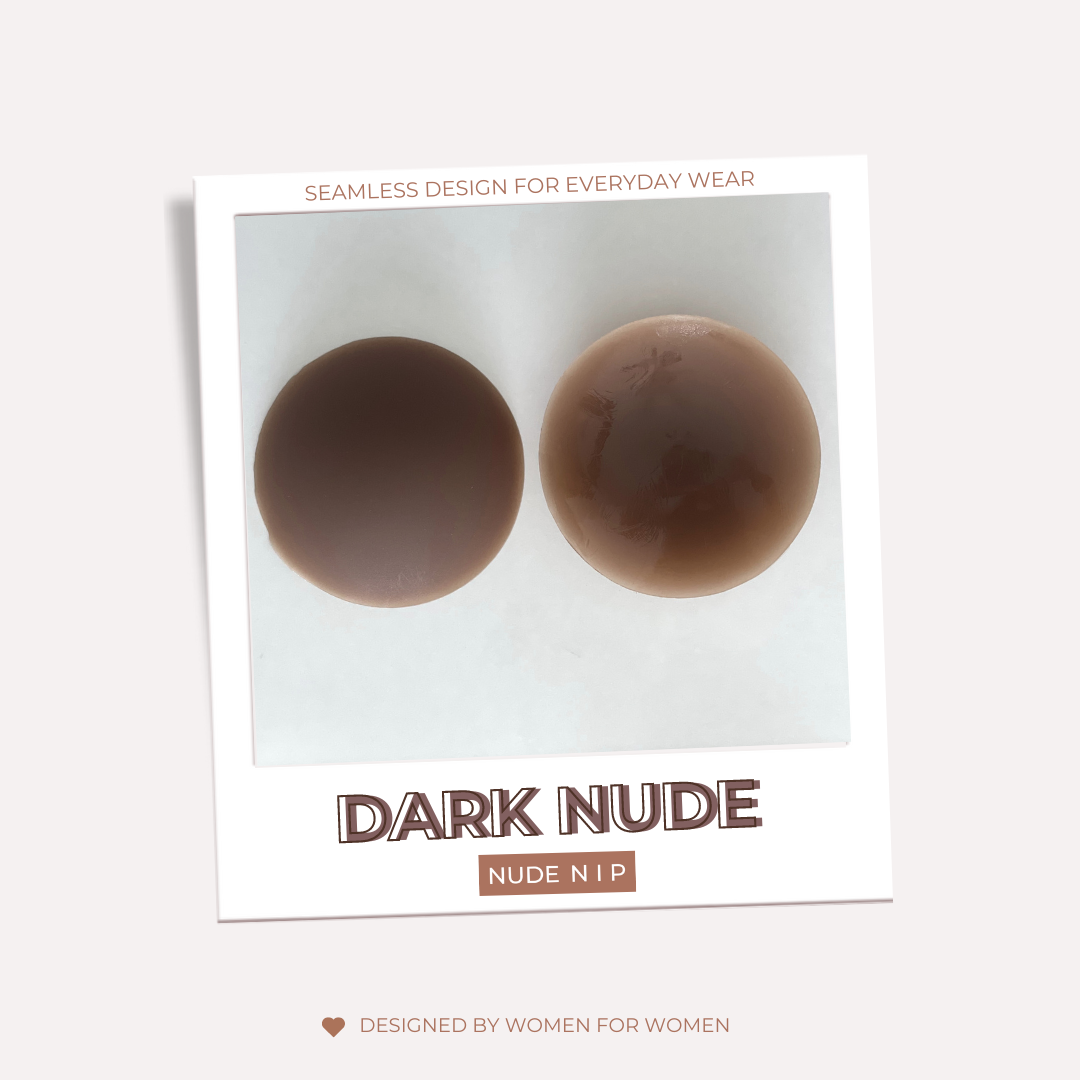 Dark nude reusable nipple covers with seamless coverage for everyday wear.